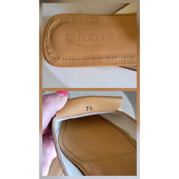 Tod's Tan Leather Mules for Women - Picture 9 of 10